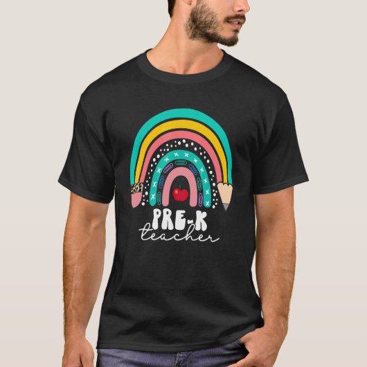 Pre K Teachers Kind Kleuterschool Squad Rainbow Te T-shirt (Voorkant)