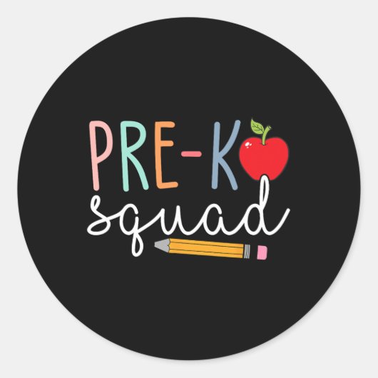 Pre-k Team Pre-k Terug naar School Ronde Sticker (Voorkant)