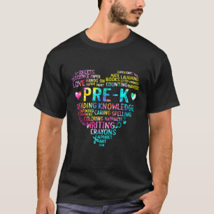 Pre K Team Tie Dye Hart Terug naar School T-shirt