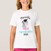 Pre-K unicorn gepersonaliseerd afstuderen T-Shirt (Voorkant)
