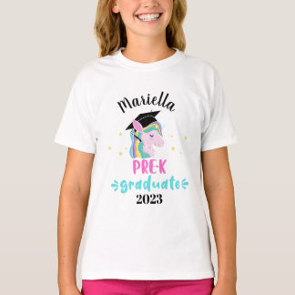 Pre-K unicorn gepersonaliseerd afstuderen T-Shirt