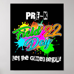Pre-K Velddag 2022 laat de Spelen voor Keer beginn Poster