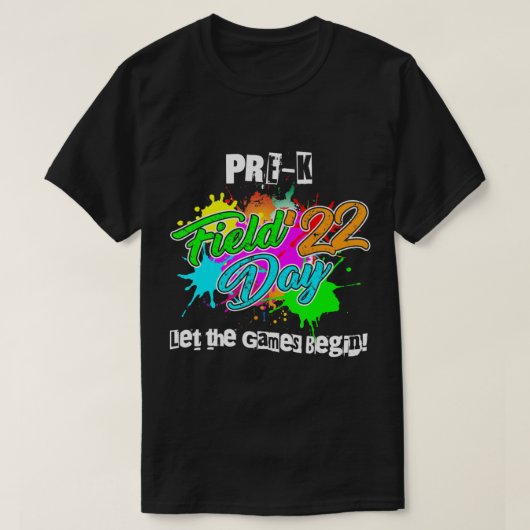 Pre-K Velddag 2022 laat de Spelen voor Keer beginn T-shirt (Design voorkant)