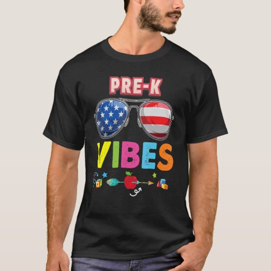 Pre K Vibes Cool Kind Student Terug naar School Te T-shirt (Voorkant)