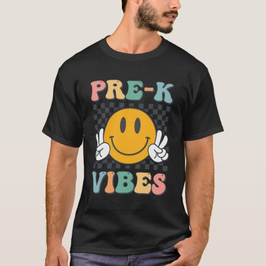 Pre-K Vibes glimlach terug naar school Pre K Team  T-shirt (Voorkant)