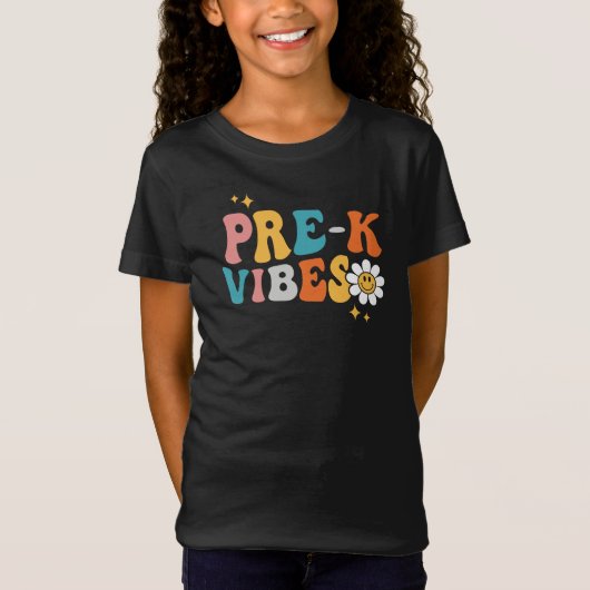 Pre-K Vibes Groovy Design T-shirt (Voorkant)
