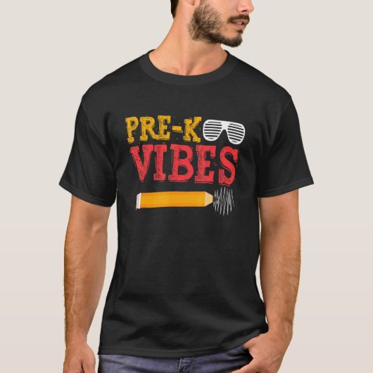 Pre K Vibes Pre K Terug naar school T-shirt (Voorkant)