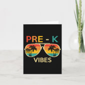 Pre K Vibes Retro Sunset Sungles Terug naar school Kaart (Voorkant)