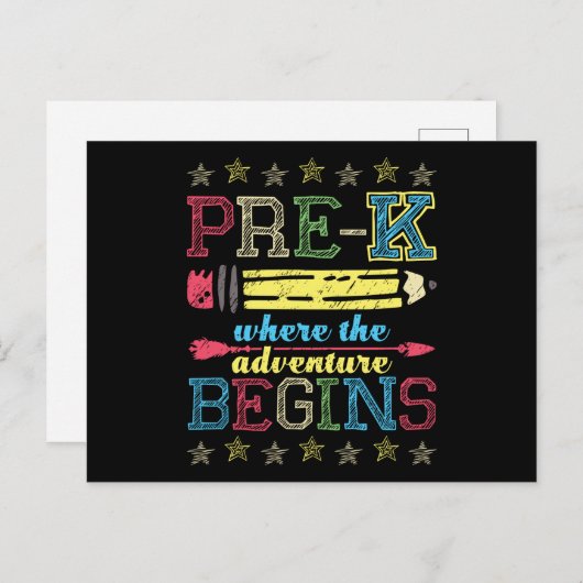 Pre-K waar het avontuur begint Briefkaart (Voorkant / Achterkant)