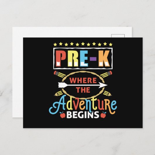 Pre-K waar het avontuur begint Briefkaart (Voorkant / Achterkant)