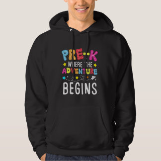Pre-k waar het avontuur begint Eerste dag van Prek Hoodie
