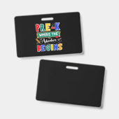 Pre-K Waar Het Avontuur Begint Grappige School Badge (Voor- en achterkant)
