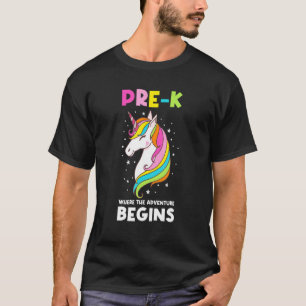 Pre K waar het avontuur begint Pre kleuterschool T-shirt