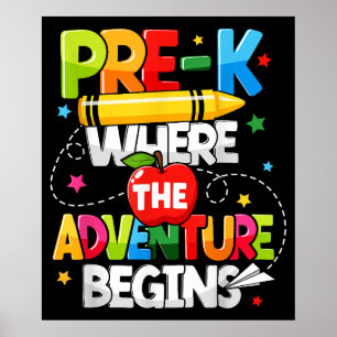 Pre-K Waar Het Avontuur Begint Schoolleraar Poster