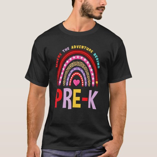 Pre K Waar Het Avontuur Begint T-shirt (Voorkant)