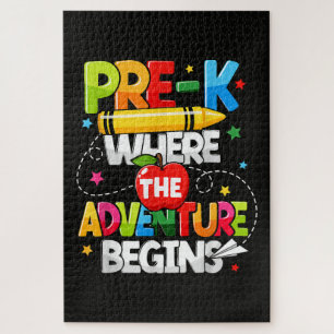 Pre-K Waar Het Avontuur Begint Terug naar School Legpuzzel