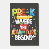 Pre-K Waar Het Avontuur Begint Terug naar School Post-it® Notes (Voorkant)