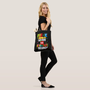Pre-K Waar Het Avontuur Begint Terug naar School Tote Bag