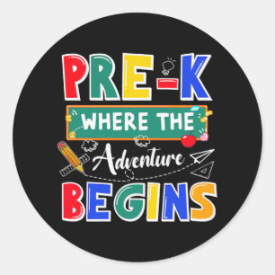 Pre-K waar het avontuur de Lessyschool begint Ronde Sticker