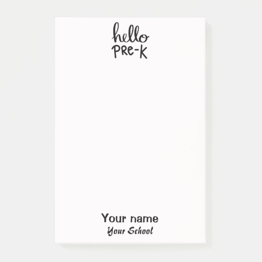 Pre-K zwart en wit Post-it® Notes (Voorkant)
