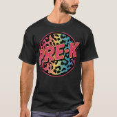 Pre-kleuterschool Neon Leopard Prek Teacher 1e dag T-shirt (Voorkant)