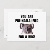 Pre Koala Qualified Hug Briefkaart (Voorkant / Achterkant)
