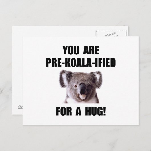 Pre Koala Qualified Hug Briefkaart (Voorkant / Achterkant)
