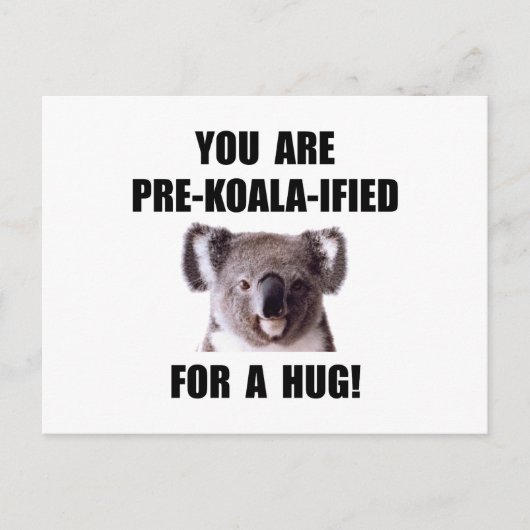 Pre Koala Qualified Hug Briefkaart (Voorkant)