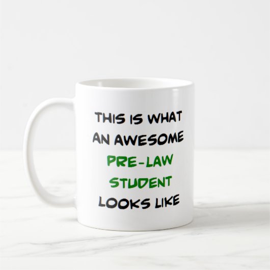 pre-law student, geweldige koffiemok (Links)