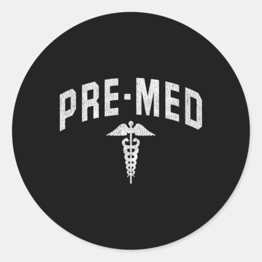 Pre-med Student Pre-Medicine Toekomstige Arts Ronde Sticker (Voorkant)