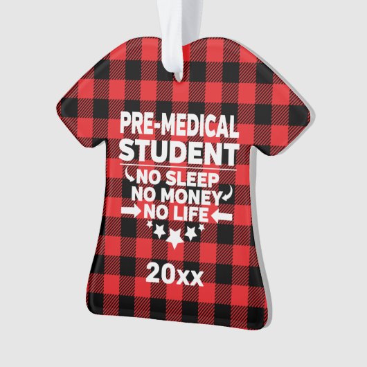 Pre Medical Student Geen Slaap-geld Rood spel Ornament (voorkant)