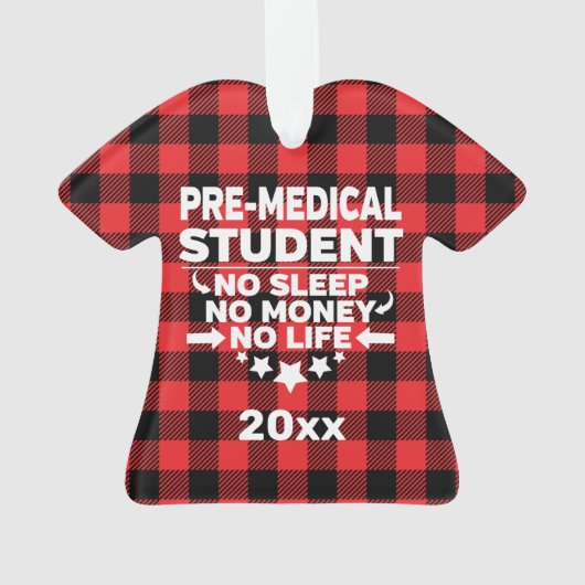 Pre Medical Student Geen Slaap-geld Rood spel Ornament (achterkant)