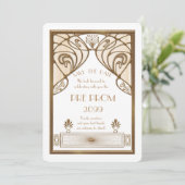 Pre Prom Junior, Great Gatsby, Gold, wit Save The Date (Staand voorkant)