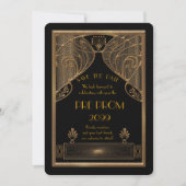 Pre Prom Junior, Great Gatsby, Gold, zwart Save The Date (Voorkant)
