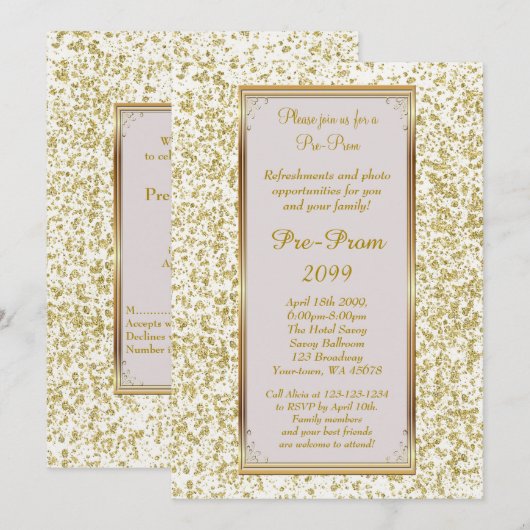 Pre-Prom, Pre-Prom, Sweet-sixteen, Glitter op Ivoo Kaart (Voorkant / Achterkant)