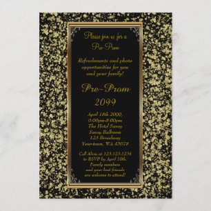 Pre-prom, pre-prom, weet-zestien, glitter op zwart kaart