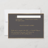 PRE PROM RSVP, Great Gatsby, goud op grijs Kaart (Achterkant)
