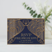 PRE PROM RSVP, Great Gatsby, goud op zee Kaart (Staand voorkant)