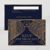 PRE PROM RSVP, Great Gatsby, goud op zee Kaart (Voorkant / Achterkant)