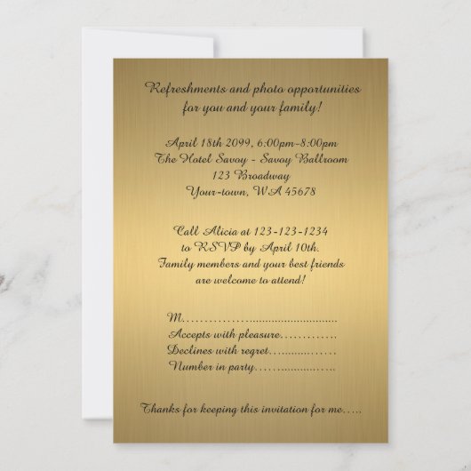 "pre-prom-uitnodiging", "masquerade","prom party" kaart (Achterkant)