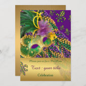 "pre-prom-uitnodiging", "masquerade","prom party" kaart (Voorkant / Achterkant)