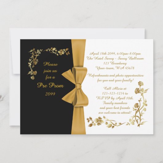 Pre-Prom uitnodiging, Pre-Prom, Quinceanera, Sweet Kaart (Voorkant)