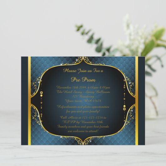 Pre-prom-uitnodiging, pre-prom, Quinceanera, Sweet Kaart (Staand voorkant)