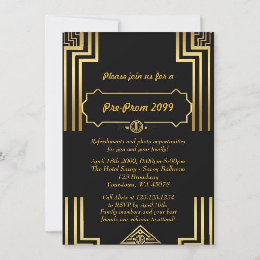 Pre-prom-uitnodiging, pre-prom, Quinceanera, zesti Kaart (Voorkant)