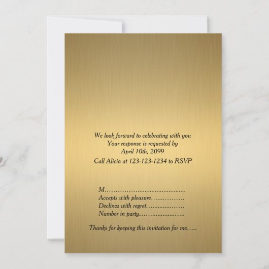 Pre-Prom uitnodiging, Pre Prom, Red-Carpet,15th,16 Kaart (Achterkant)