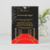 Pre-prom-uitnodiging, pre-prom,rood-tapijt,15th,16 kaart (Staand voorkant)