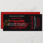 Pre-prom Uitnodiging Ticket Masquerade Style, chic (Voorkant / Achterkant)