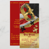 Pre-prom Uitnodigingstak, Pre-prom, maskerade Kaart (Voorkant / Achterkant)