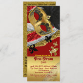 Pre-prom Uitnodigingstak, Pre-prom, maskerade Kaart (Voorkant / Achterkant)