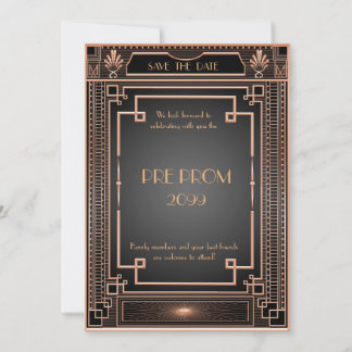 Pre PromJunior, geweldig, Gold, zwart Save The Date